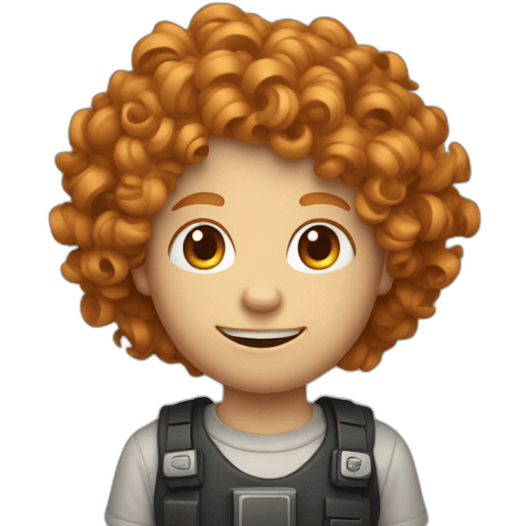 curly ginger with a joystick emoji