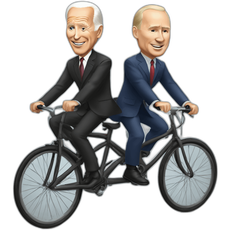 Biden,Putin riding bicycles emoji