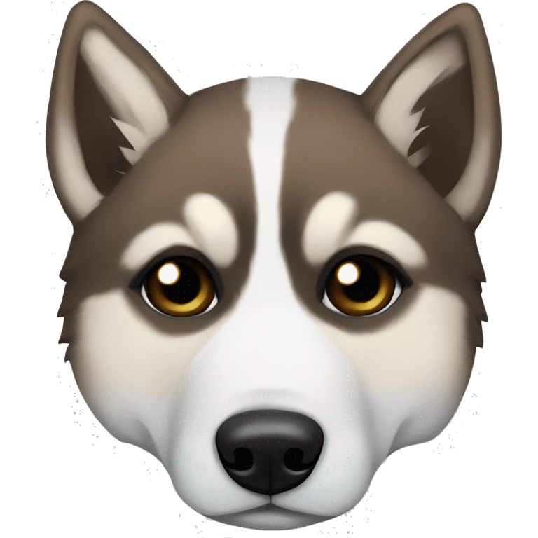 Brown/black Puppy Siberian husky sleeping with husky mask emoji