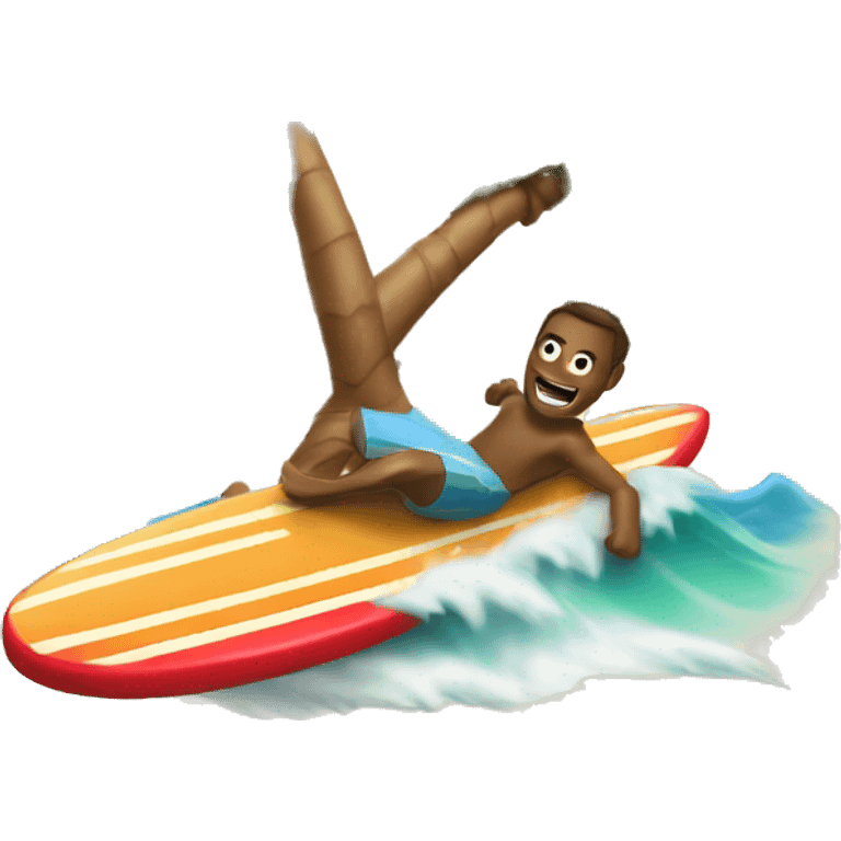 a palm tree riding a surfboard emoji