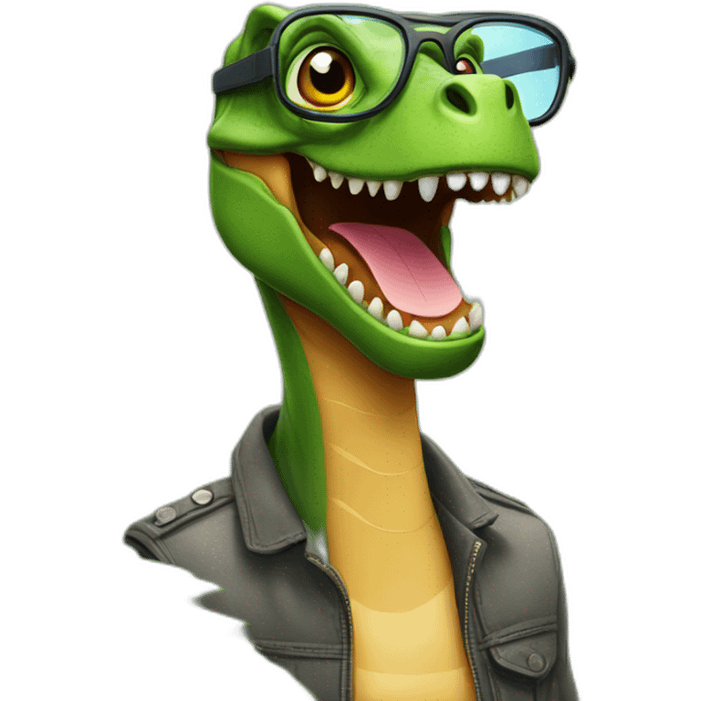 Dinosaure avec des lunettes  emoji