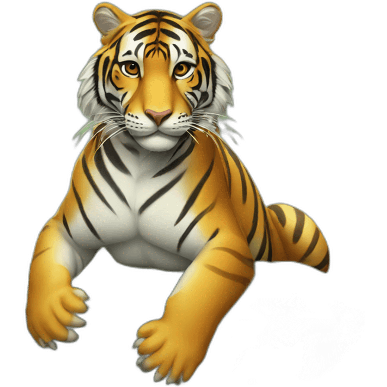 Tigre sur tortue emoji