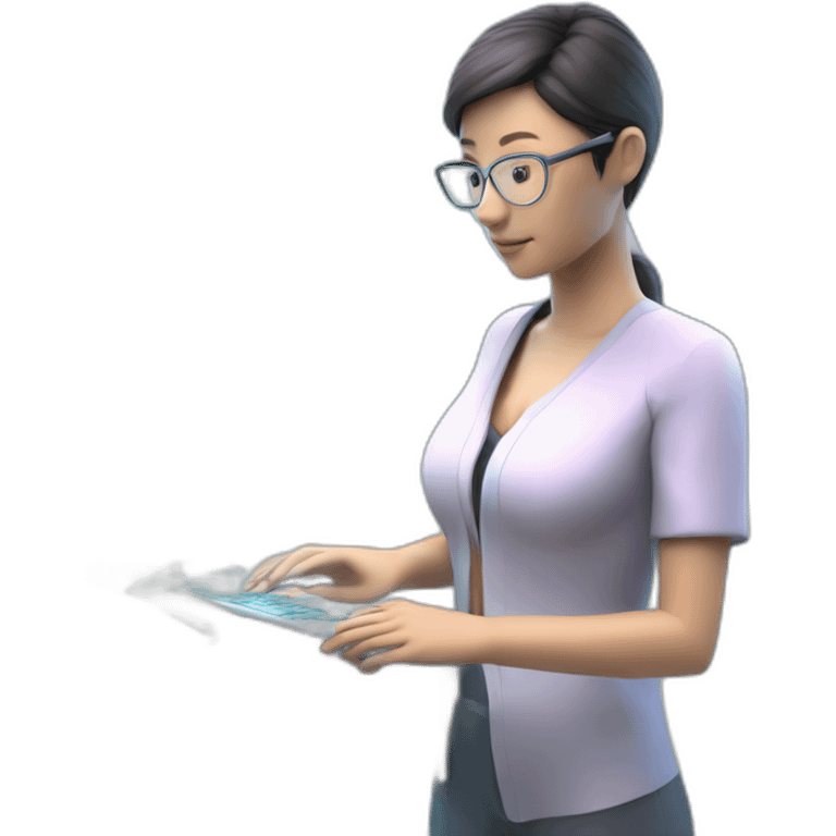 Futuristic-Biomedical-Engineer-studying-hologram-3d-model-of-breast emoji