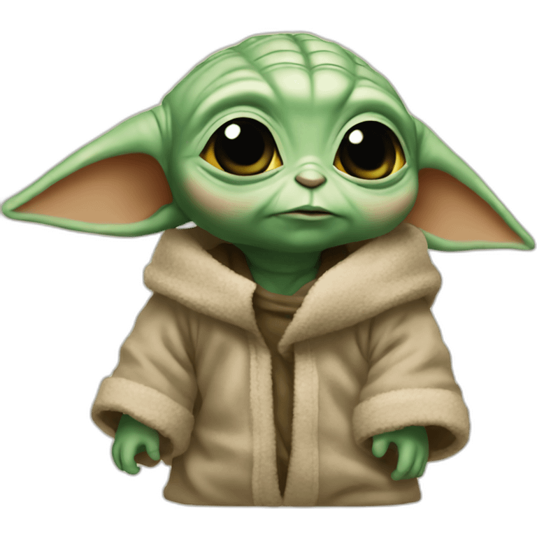 baby yoda using a emoji