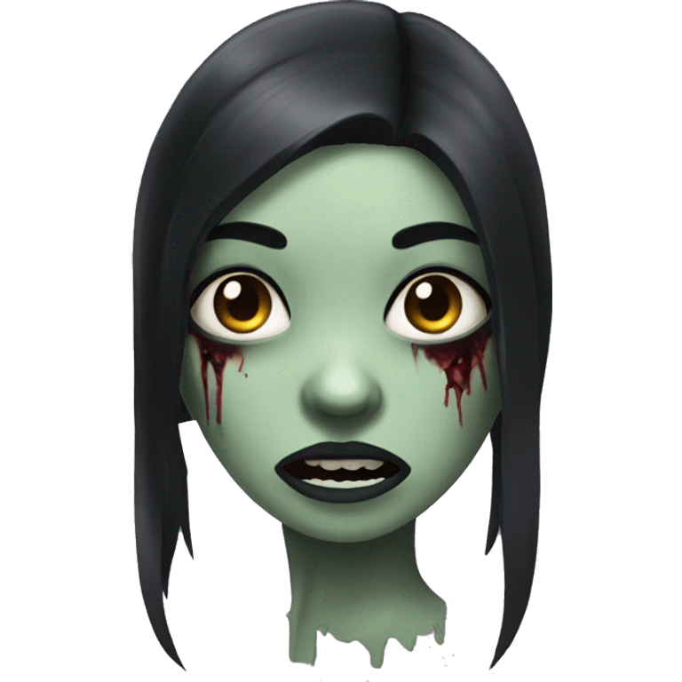 girl zombie with black hair emoji