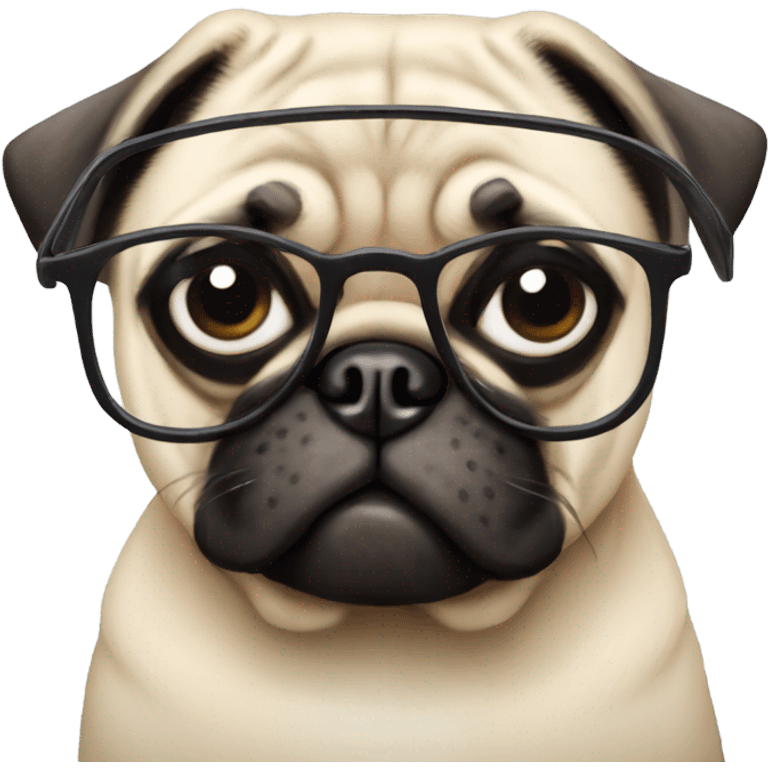 Pug wearing glasses  emoji