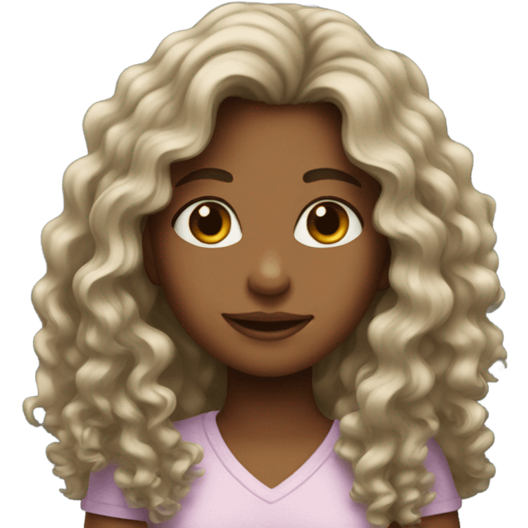 Girl with long curly hair emoji