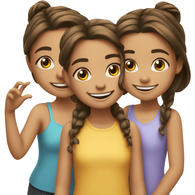 3 cute girl friends  emoji