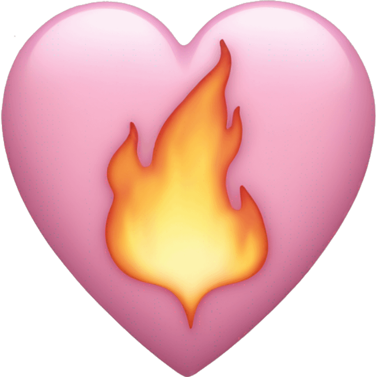 Pastel pink heart in flames emoji