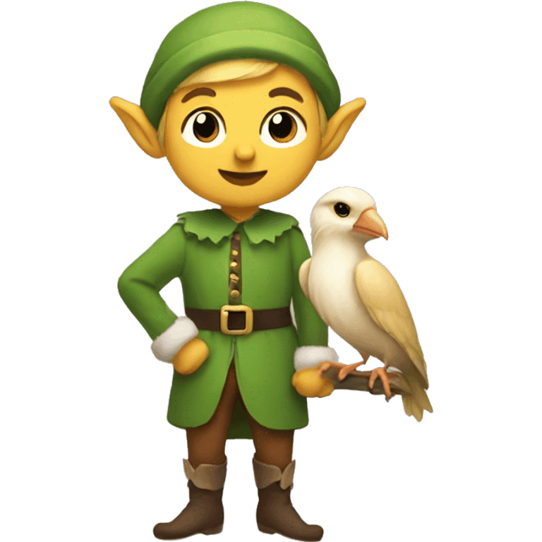 Elf with bird  emoji