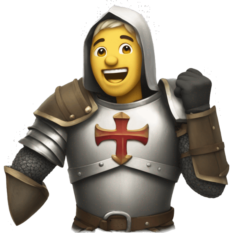 A crusader laughing out loud emoji