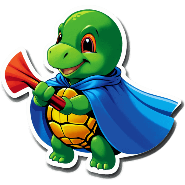 turtle with a cape emoji