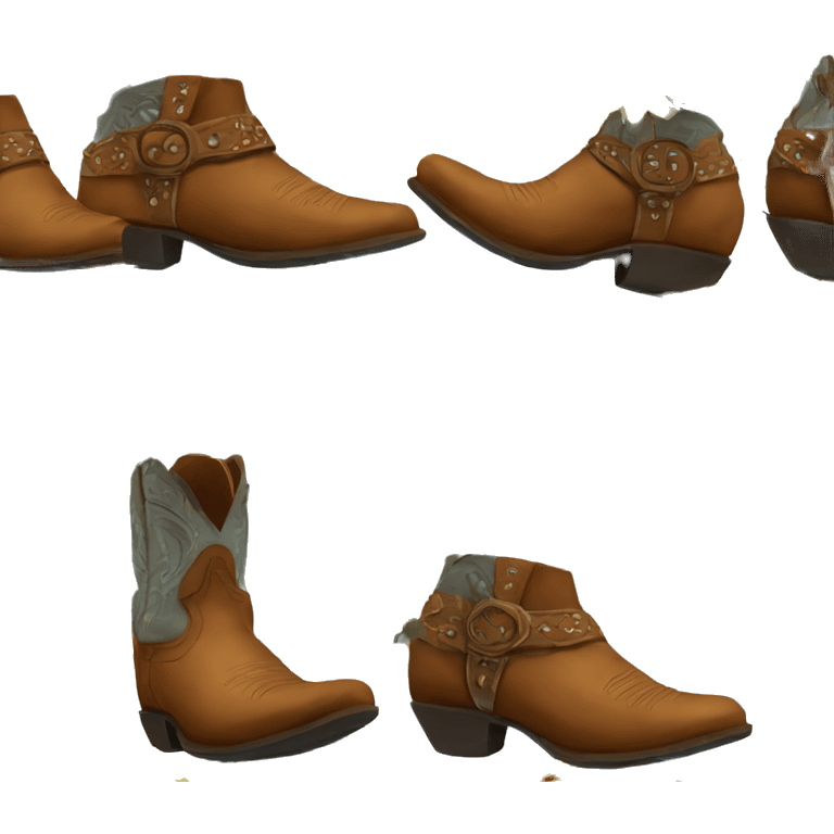 A pair of Brown cowboy boots with sunflowers  emoji