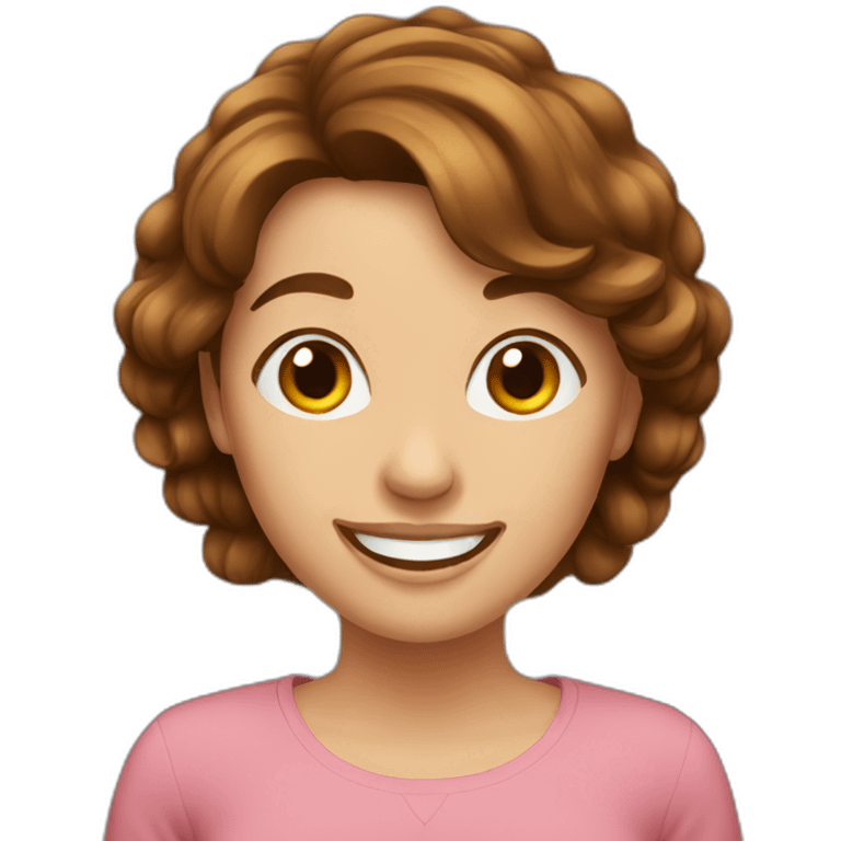 happy-women-with-brown-hair emoji