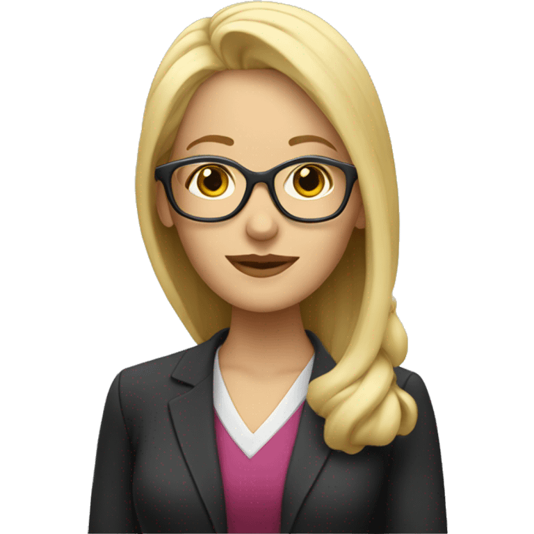 Blonde teacher with glasses emoji