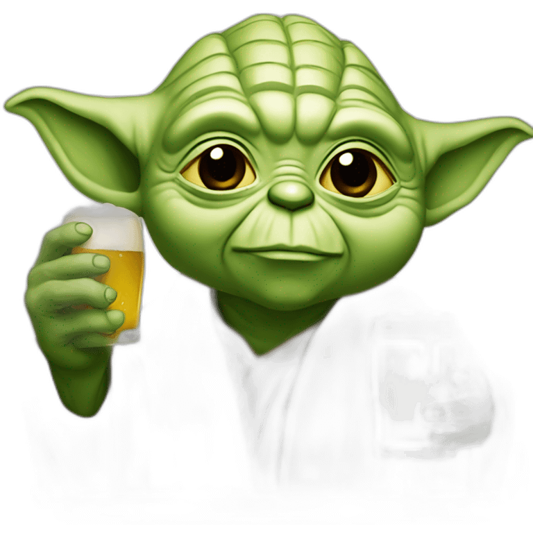 Yoda buvant une bière emoji