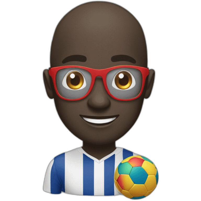 Kanté avec des lunettes avec un ballon de foot emoji