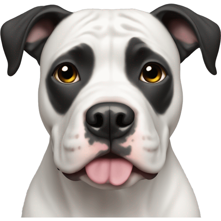 Black and white pit bull dog emoji