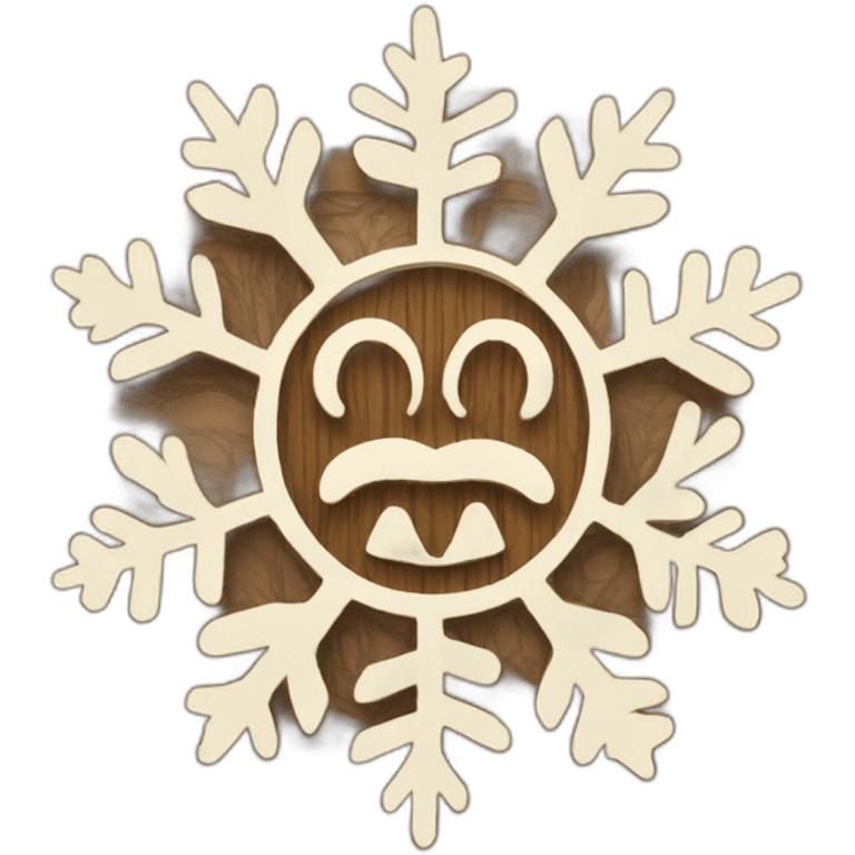 Wood sign with inscription «December” and snowflake and christmas willow  emoji