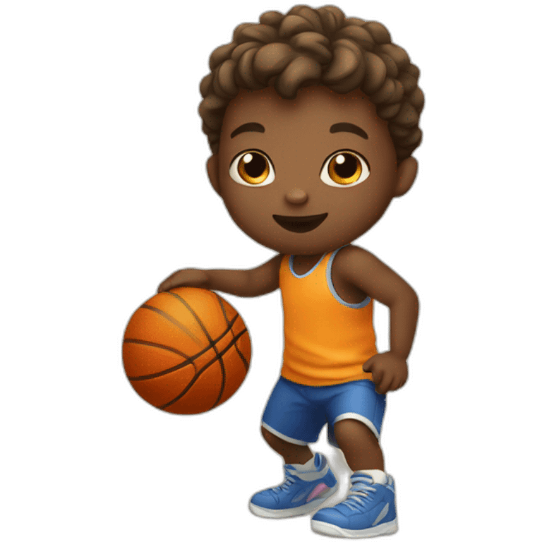 toddler playing basketball emoji