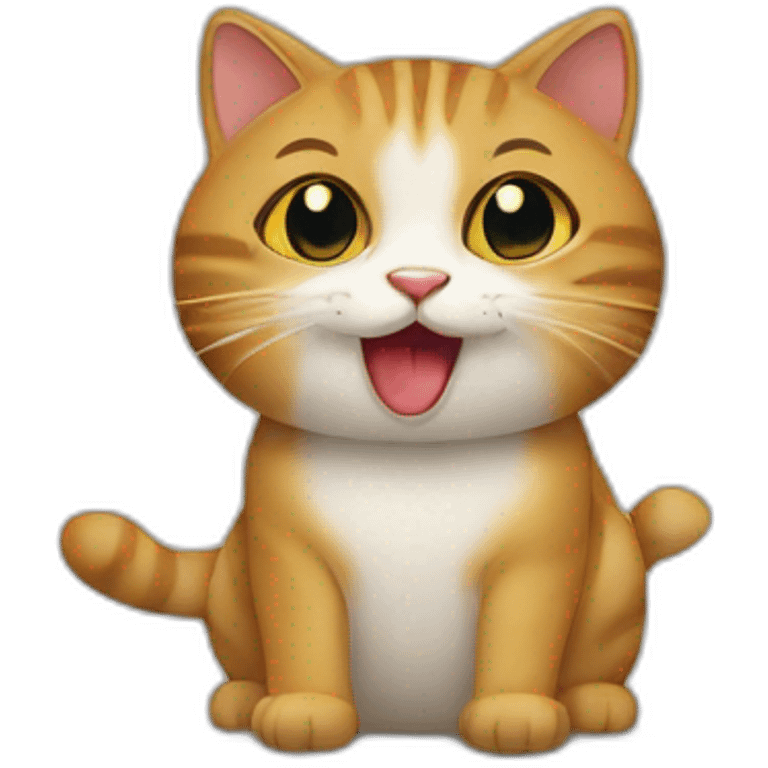 Un chat qui utilise un iPhone emoji