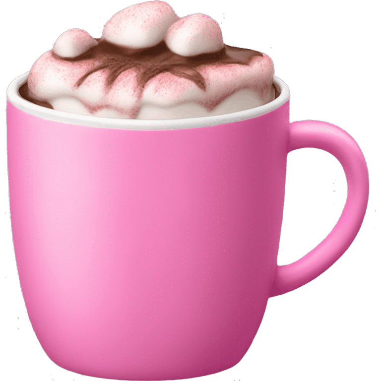 Hot chocolate in a pink mug emoji