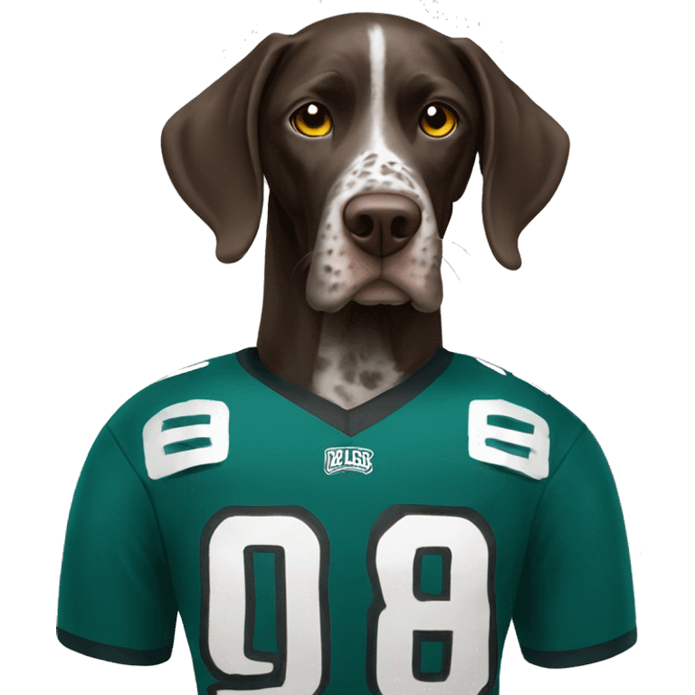 German short haired pointer in eagles jersey  emoji