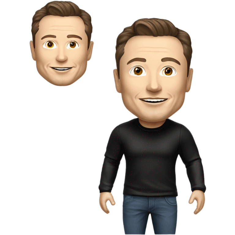 Elon musk as a bobble head  emoji