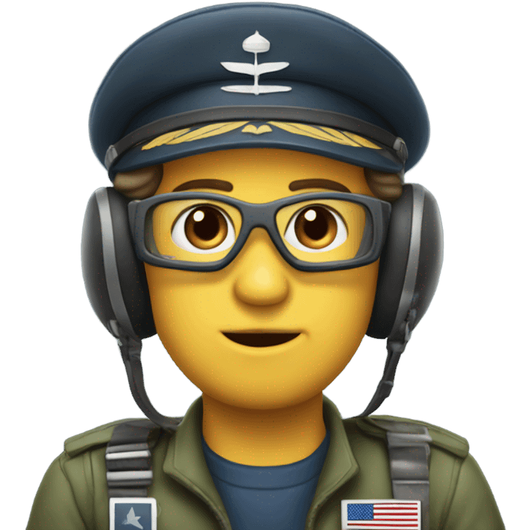 Pilot in military cockpit emoji