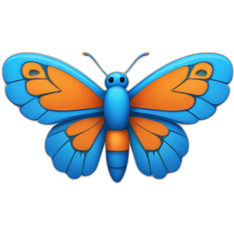 6 Tiki with colors blue and orange-butterfly emoji