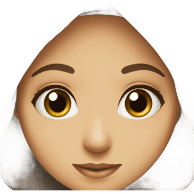 the hijab girl is brown eyes , medium nose or smile girl emoji