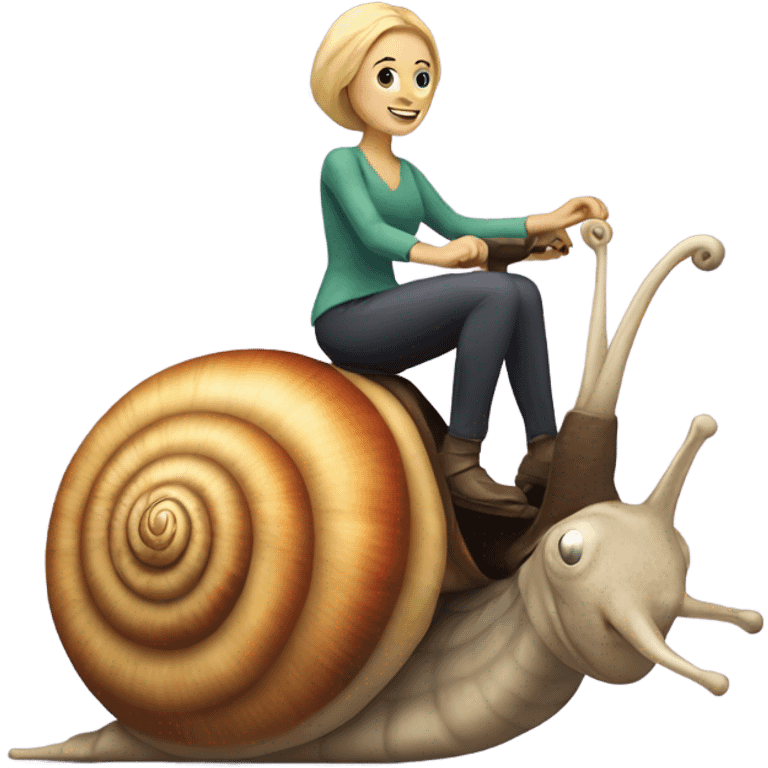 Caucasian Woman riding a snail emoji