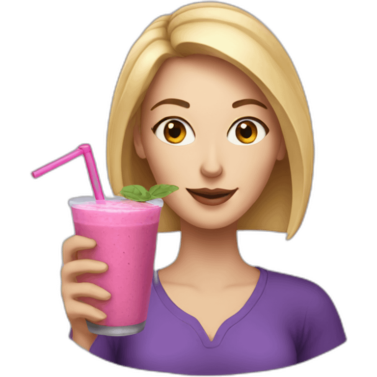 a white woman drink a smoothie emoji