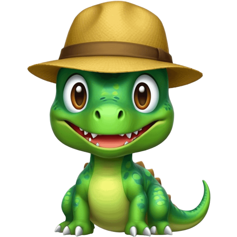 dinosaur with a hat emoji