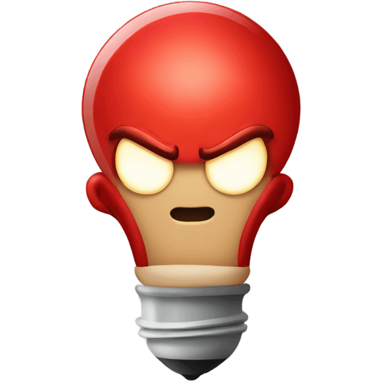 A red bulb angry emoji