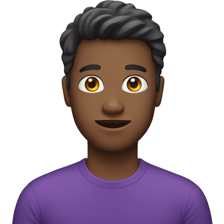 Person wearing purple tshirt  emoji