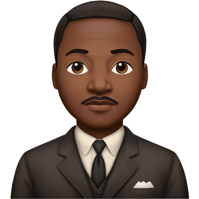 Cinematic Realistic Martin Luther King Jr. Portrait Emoji, depicted as a compassionate determined civil rights leader in period attire with a powerful gaze, rendered with rich textures and inspiring dynamic lighting that captures his historic legacy. emoji