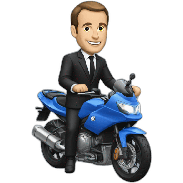 Macron qui fait de la moto emoji