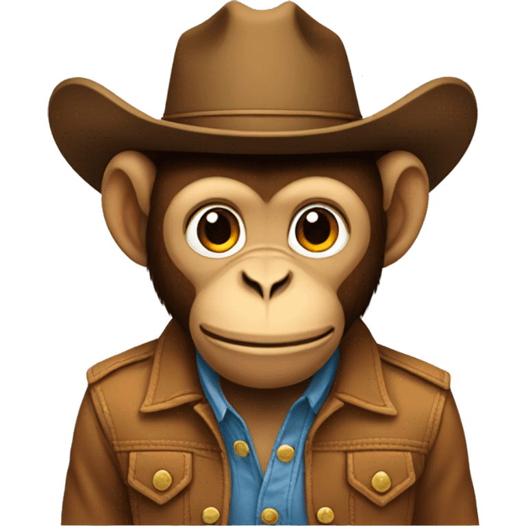 Monkey wearing a cowboy hat emoji