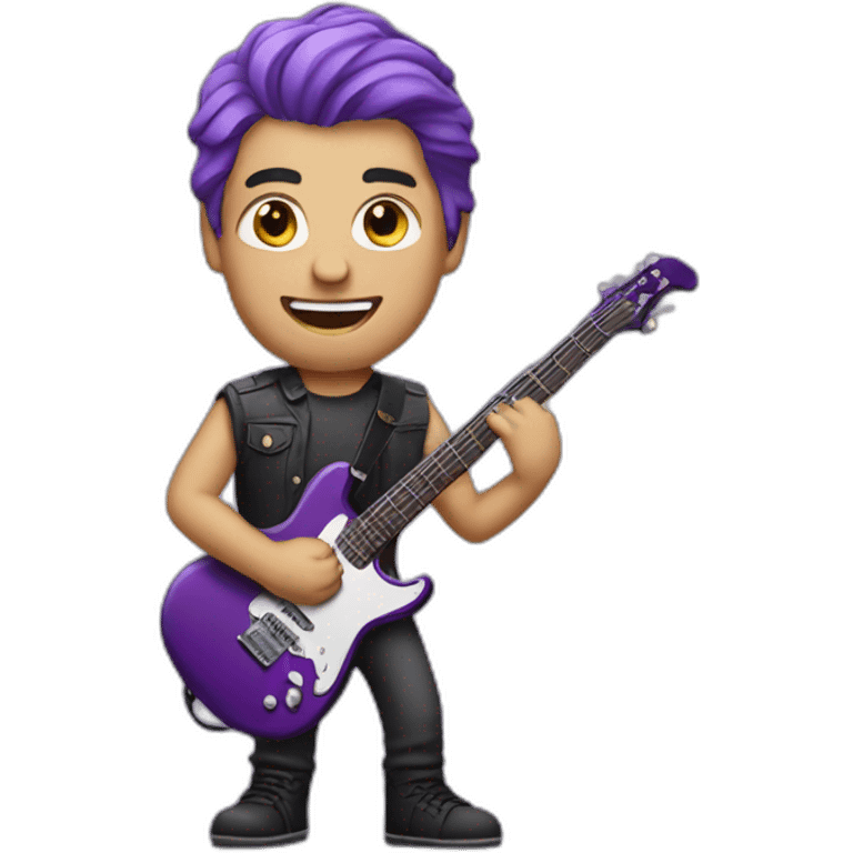 A man guitarist with purple hair emoji