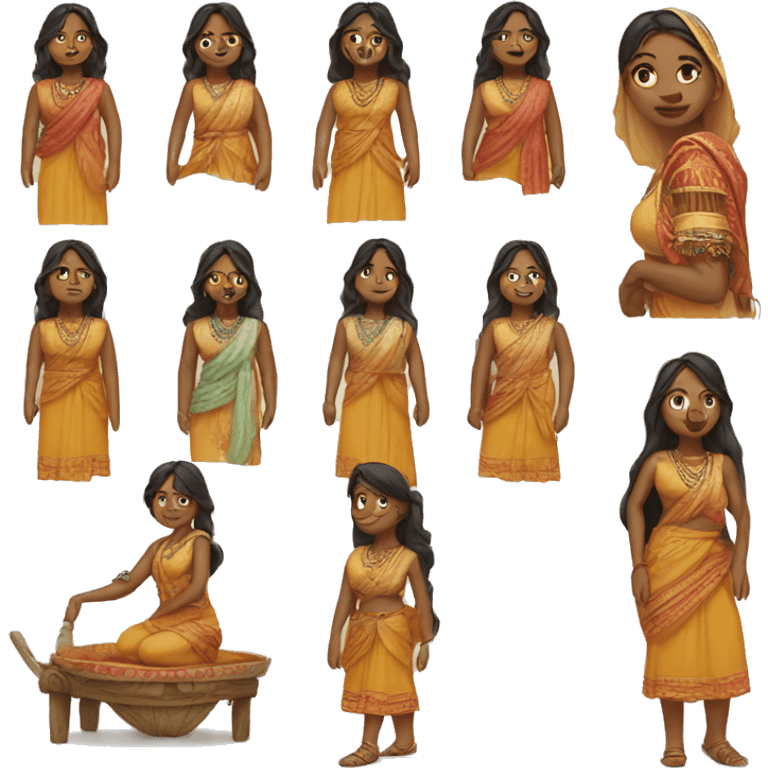 woman in traditional indian clothing emoji