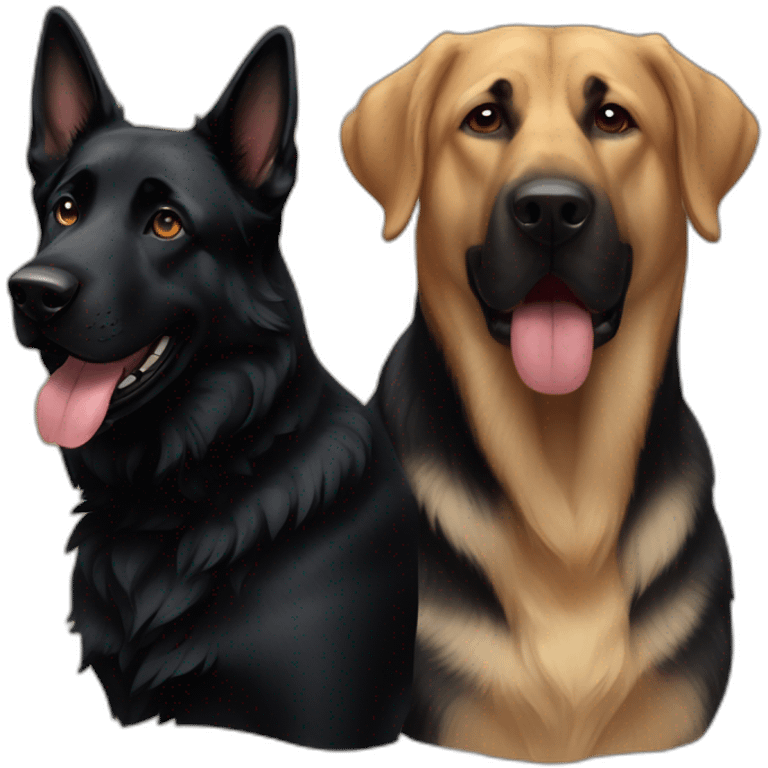 black dog German Shepard with labrador emoji