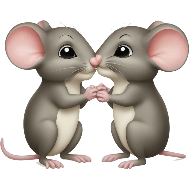 two mice kissing  emoji