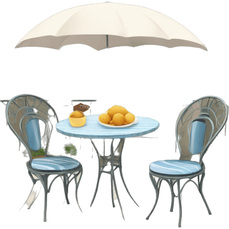 Terrasse Parisienne (deux chaise et une table sans parasol) emoji