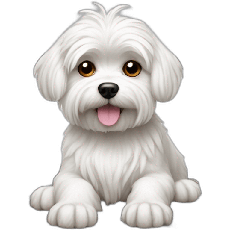 maltese dog with paws on computer Keyboard emoji