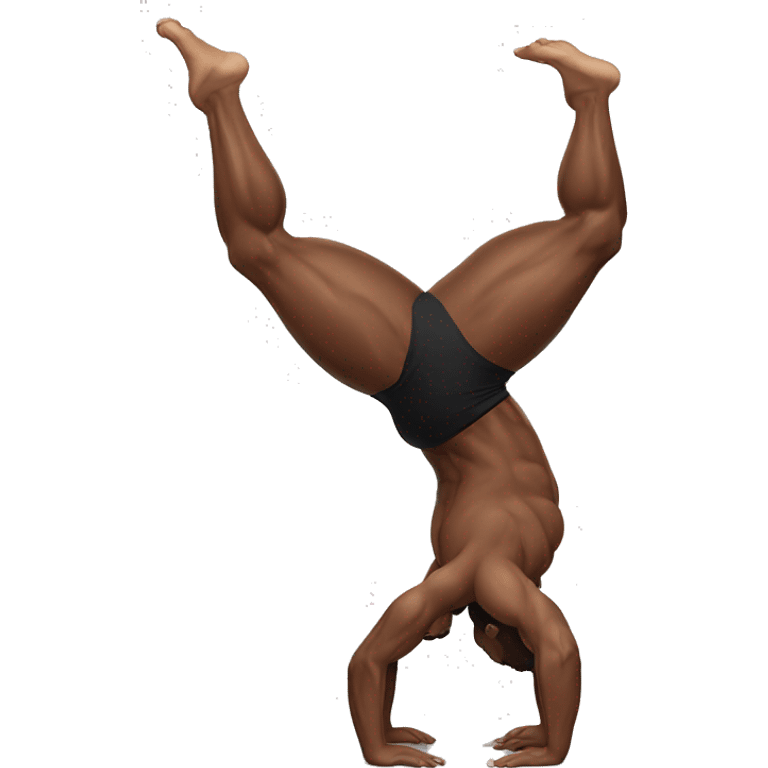 muscular athlete doing handstand emoji