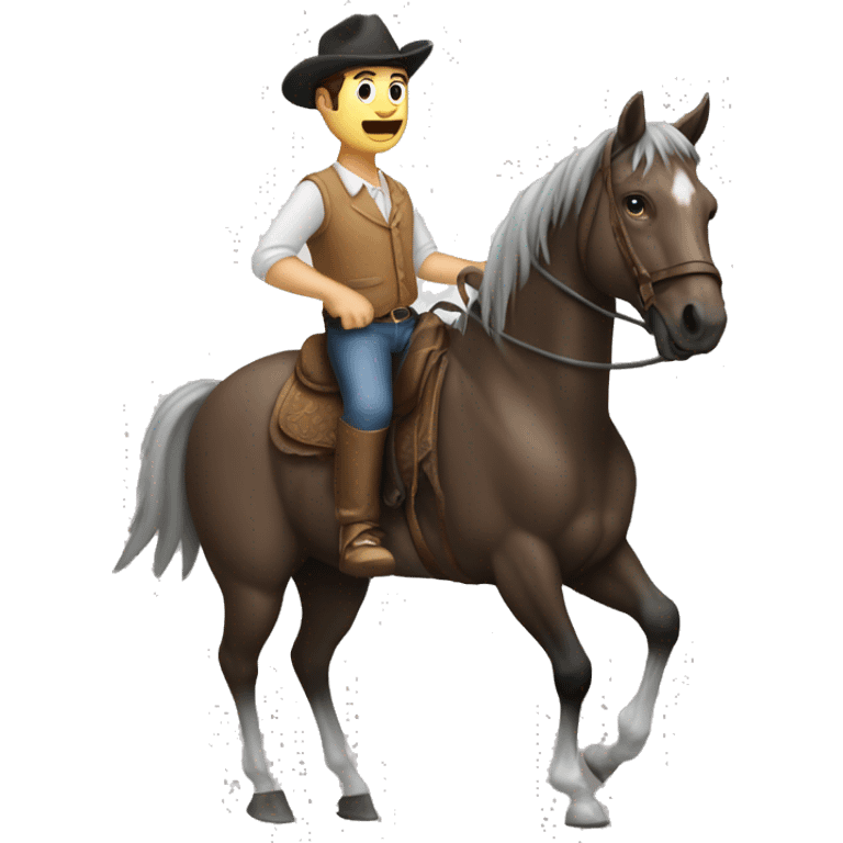 Un hombre montado a caballo emoji