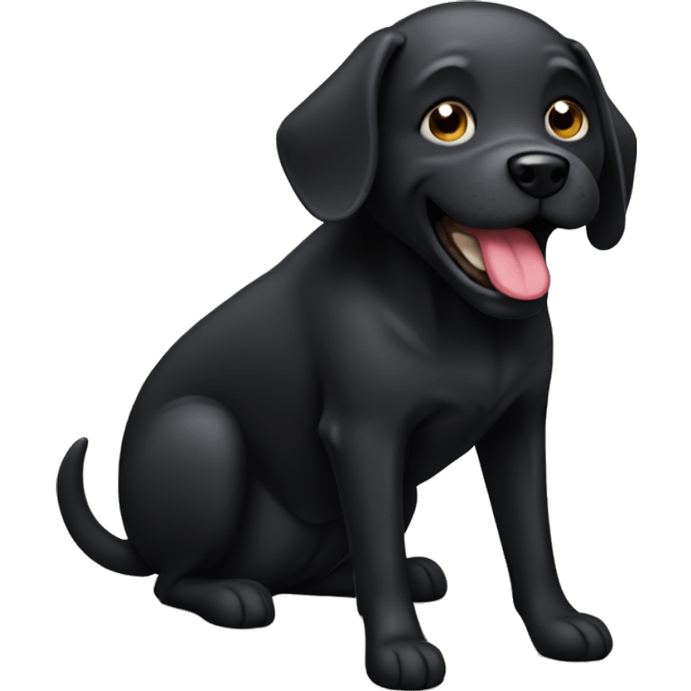 Black dog pooping  emoji