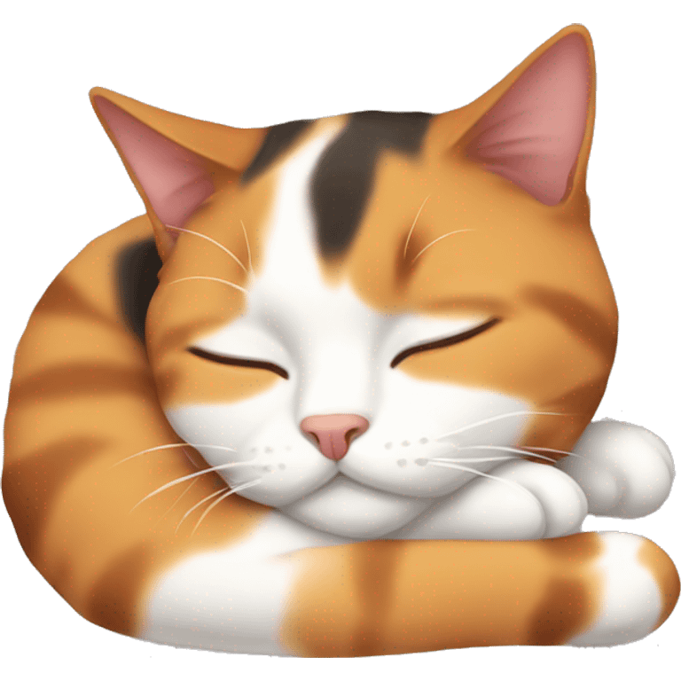 calico cat sleeping  emoji