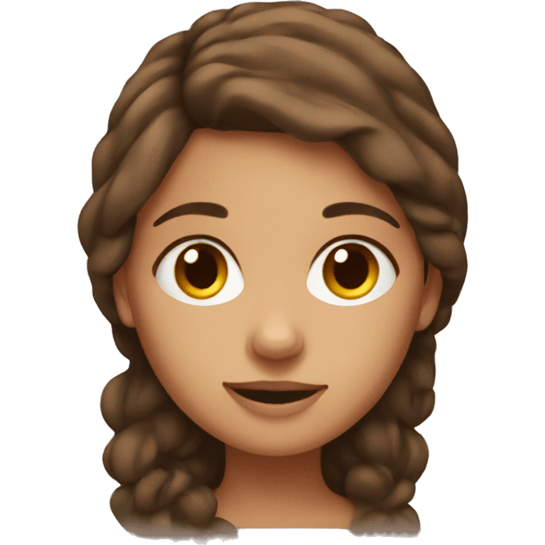 Cozy brown hair girl emoji